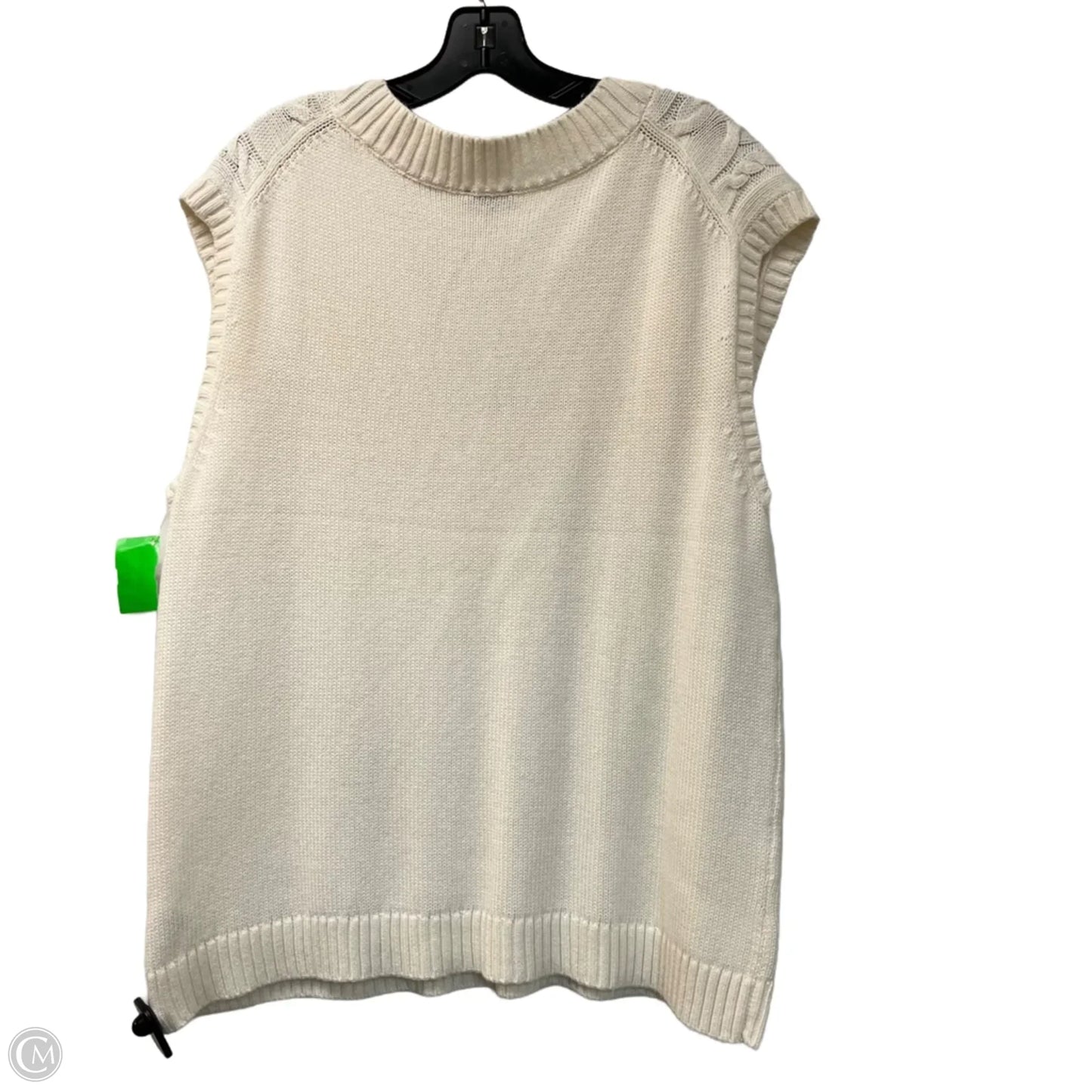 Vest Sweater By Talbots In White, Size: 1x