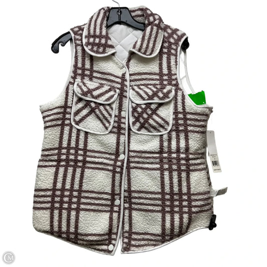 Vest Faux Fur & Sherpa By Weekend Routine In Pink & White, Size: M