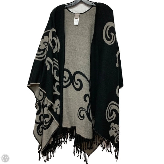 Shawl By Chicos In Black & Grey, Size: Osfm