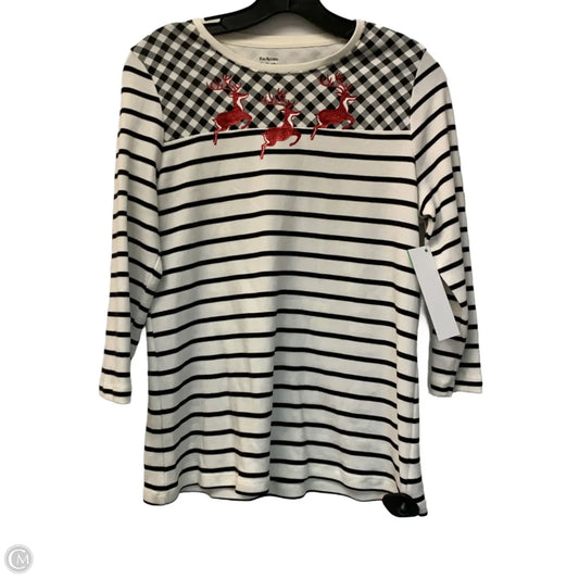 Top Long Sleeve By Kim Rogers In Black & White, Size: Sp
