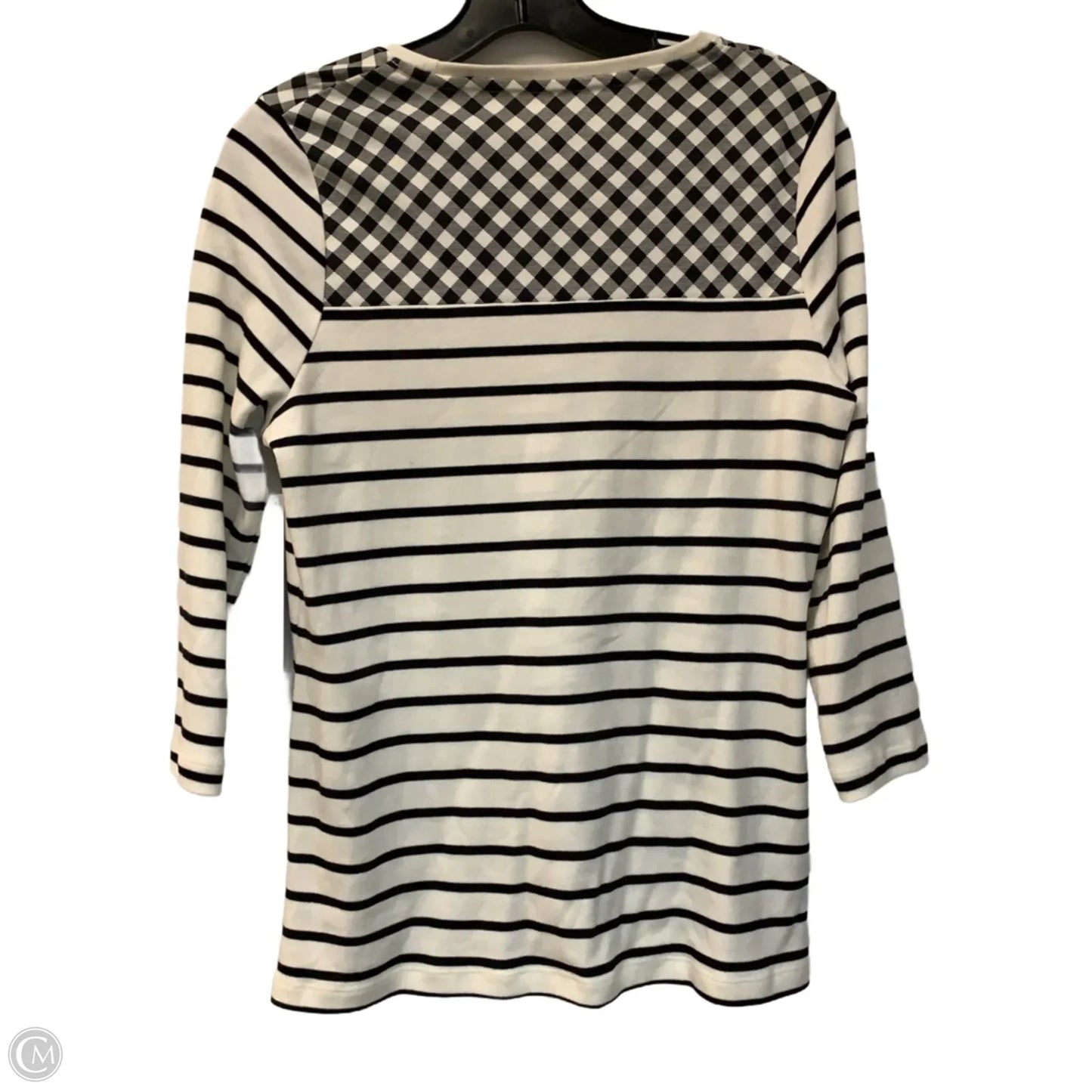 Top Long Sleeve By Kim Rogers In Black & White, Size: Sp
