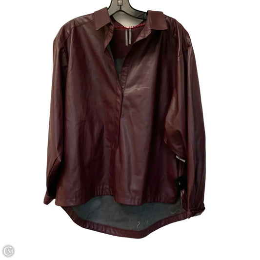 Top Long Sleeve By Anthropologie In Maroon, Size: L
