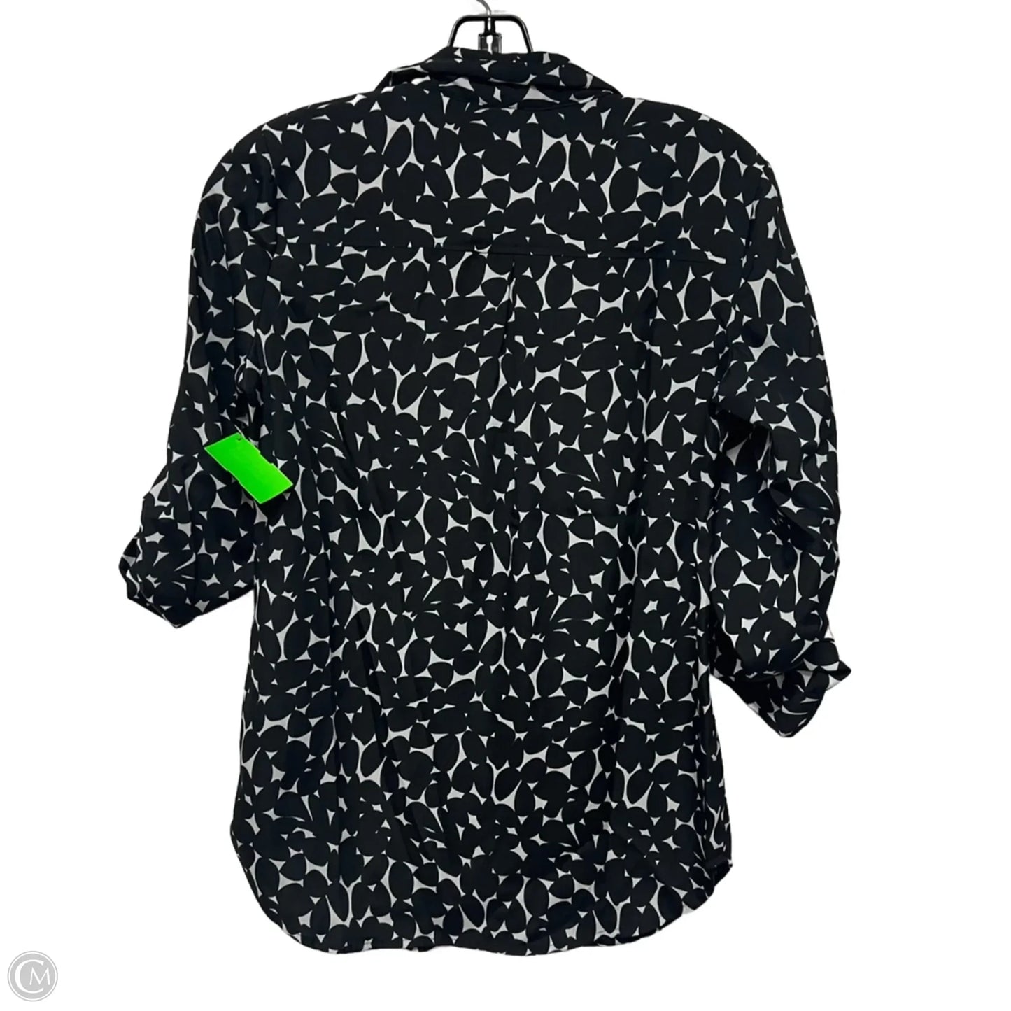 Blouse Long Sleeve By New York And Co In Black & White, Size: Xs