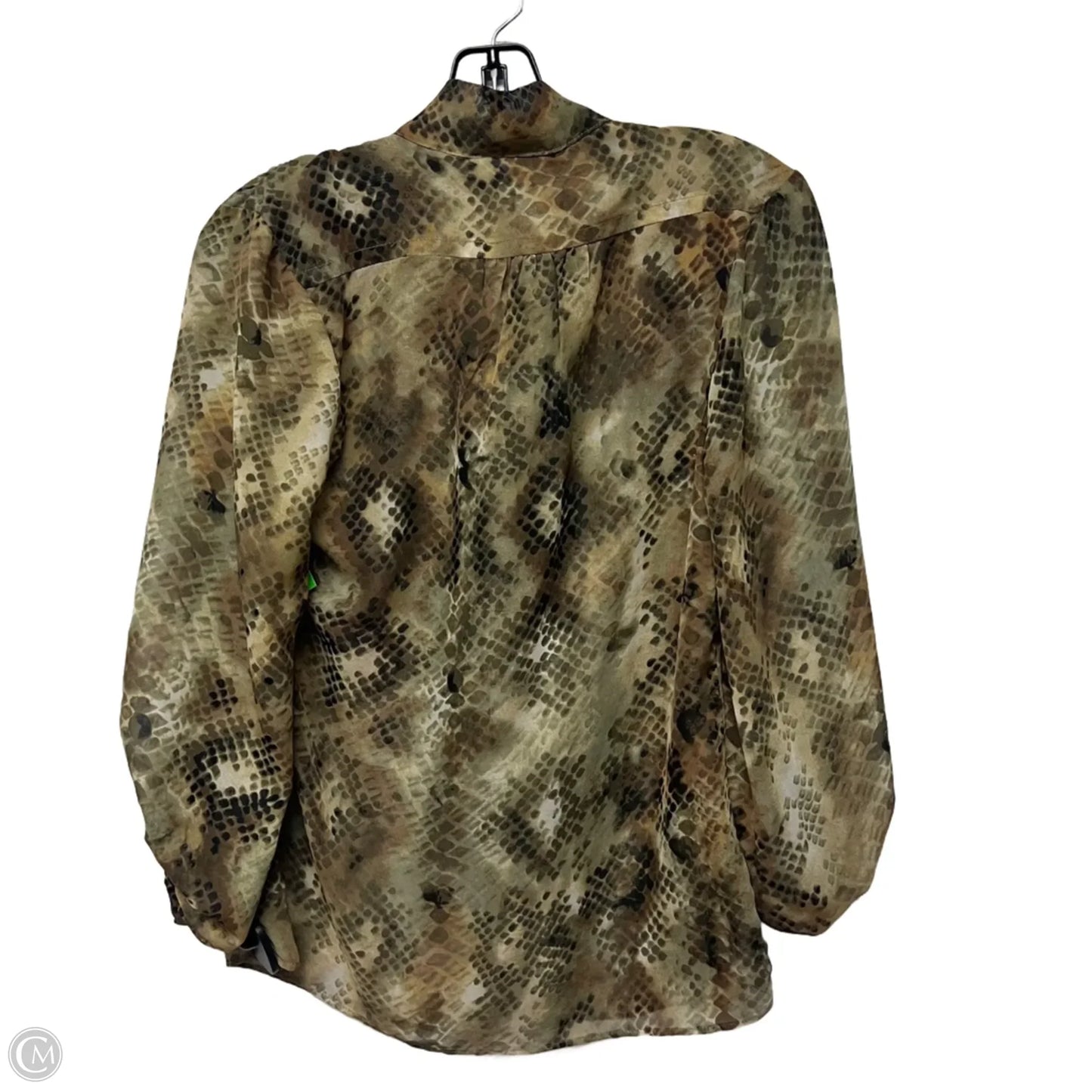 Blouse Long Sleeve By Jennifer Lopez In Snakeskin Print, Size: S
