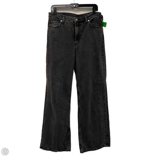 Jeans Wide Leg By Divided In Black Denim, Size: 10