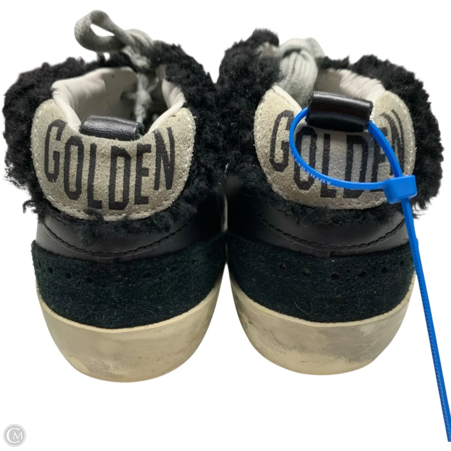 Shoes Luxury Designer By Golden Goose In Black & Silver, Size: 7.5