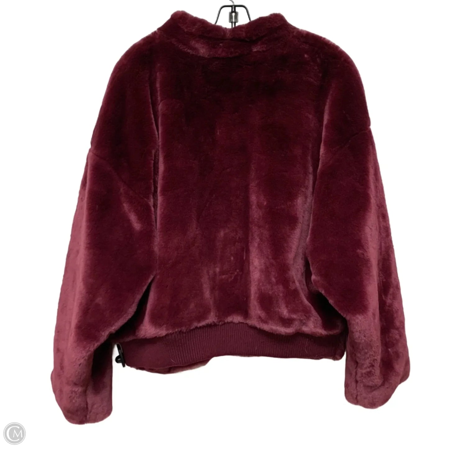 Jacket Faux Fur & Sherpa By Free People In Maroon, Size: L