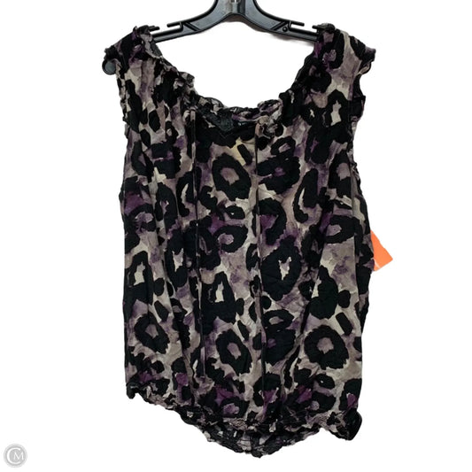 Top Sleeveless By Ana In Black & Purple, Size: 3x