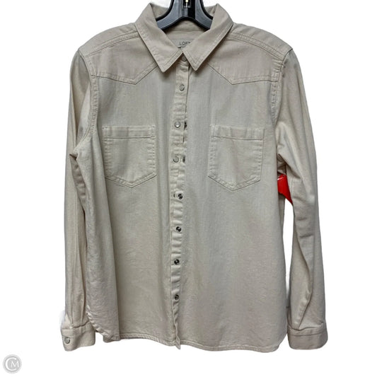 Jacket Shirt By Loft In Cream, Size: M
