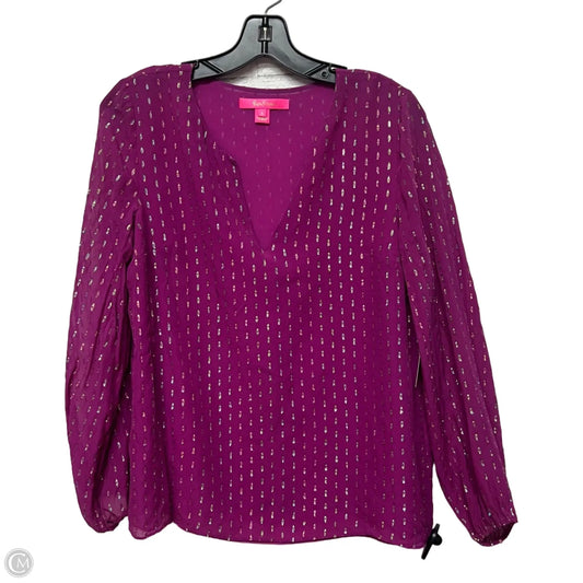 Top Long Sleeve Designer By Lilly Pulitzer In Purple, Size: S
