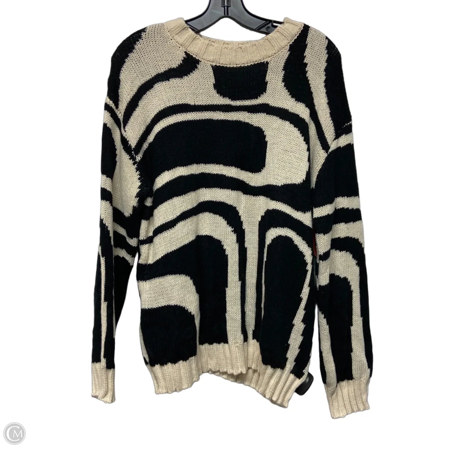 Sweater By Polagram In Black & Cream, Size: M