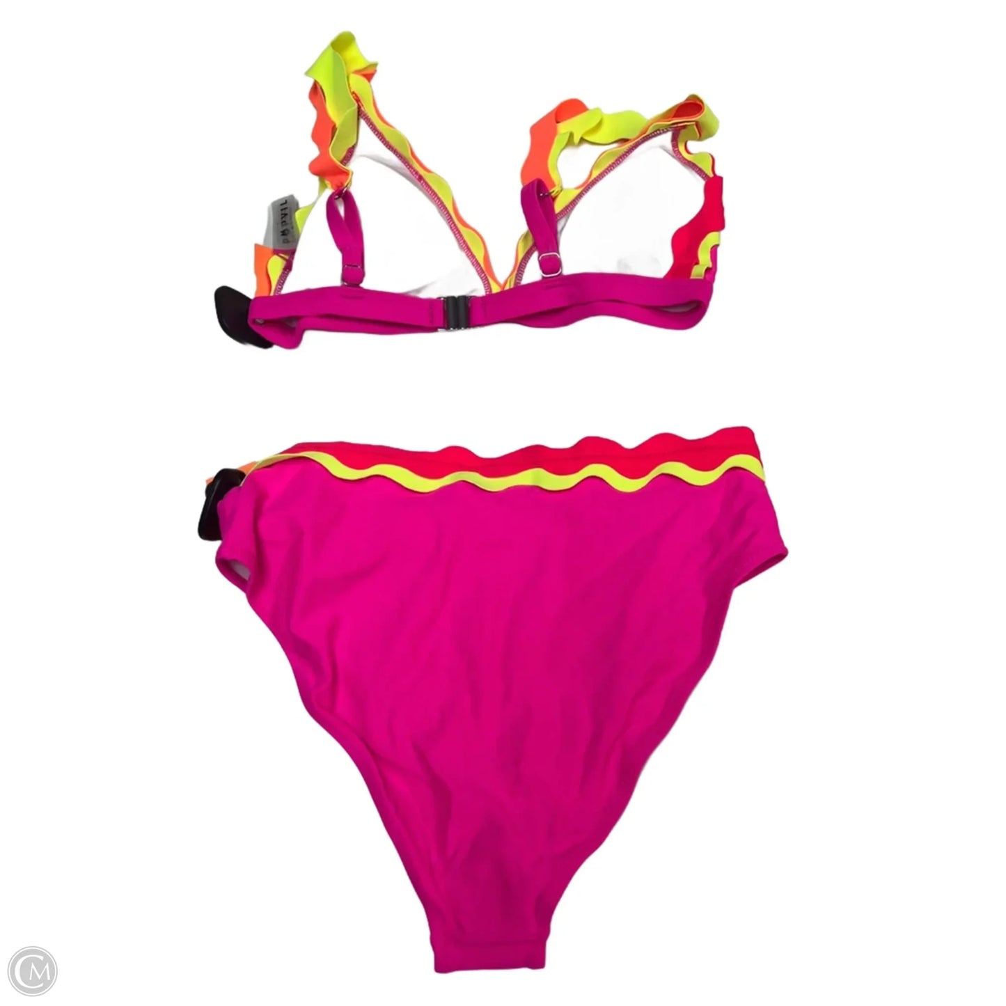 Swimsuit 2pc By Popvil In Pink & Yellow, Size: M