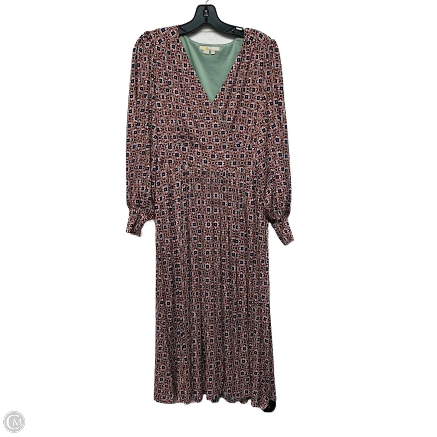Dress Casual Midi By Boden In Green & Pink, Size: S