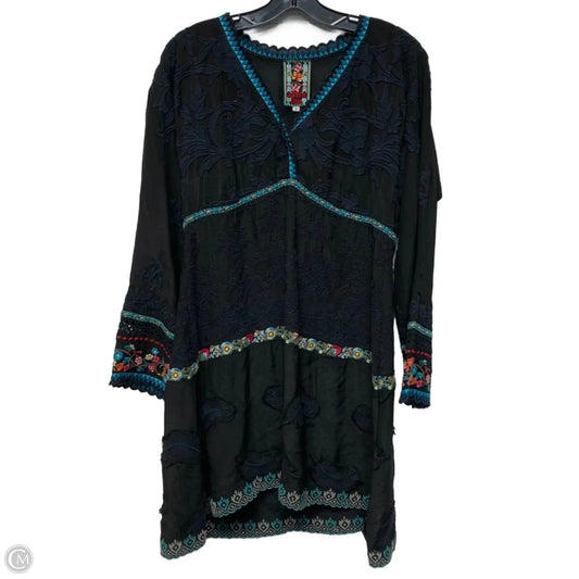 Dress Designer By Johnny Was In Black & Blue, Size: S