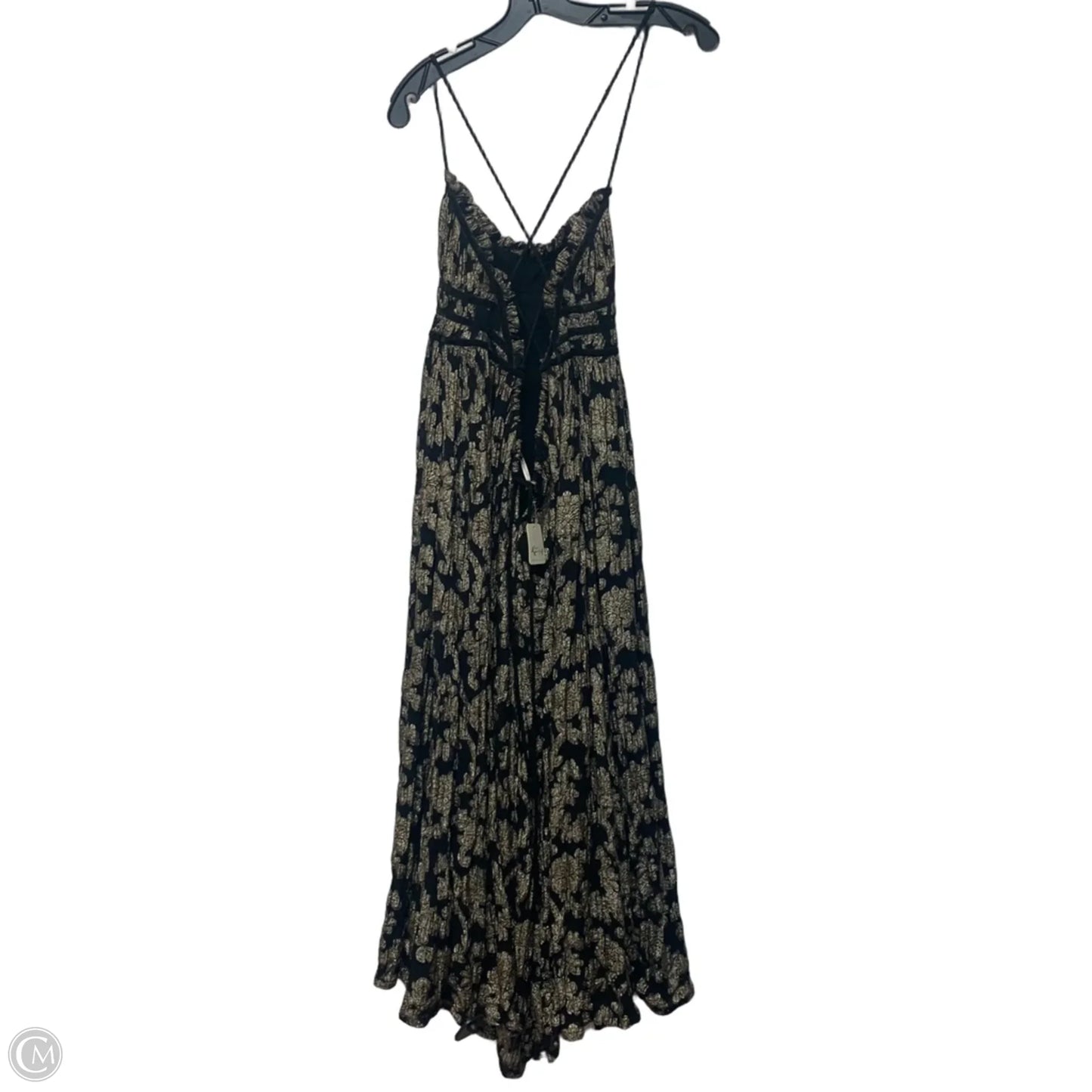 Dress Casual Maxi By Free People In Black & Gold, Size: L