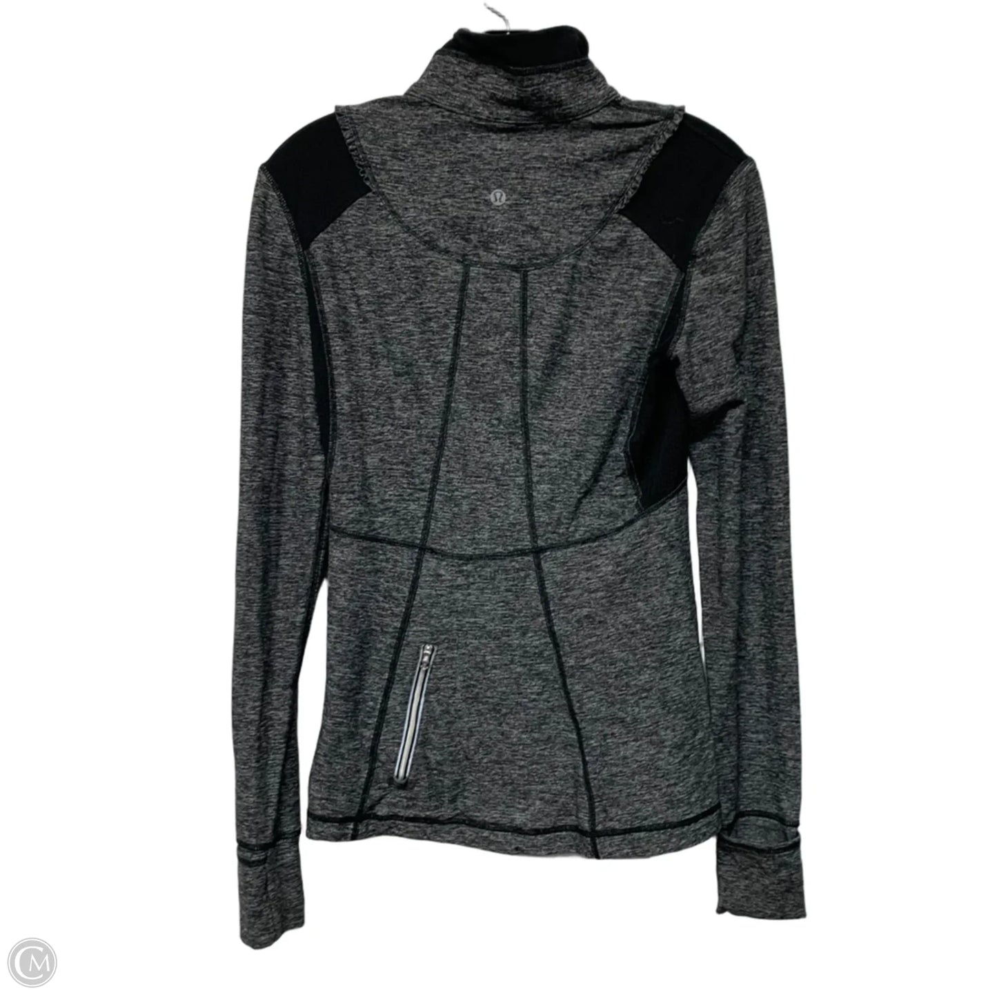 Athletic Jacket By Lululemon In Black & Grey, Size: S