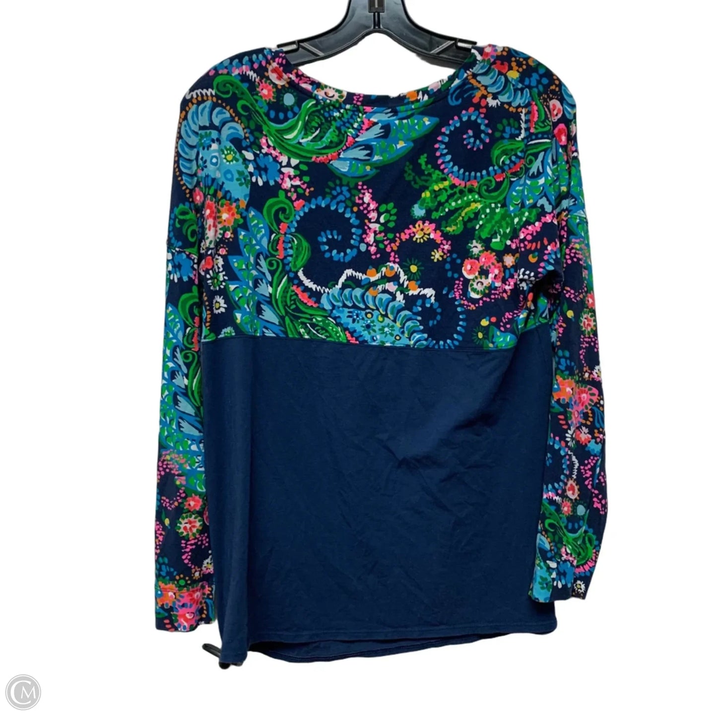 Top Long Sleeve Designer By Lilly Pulitzer In Blue & Green, Size: M