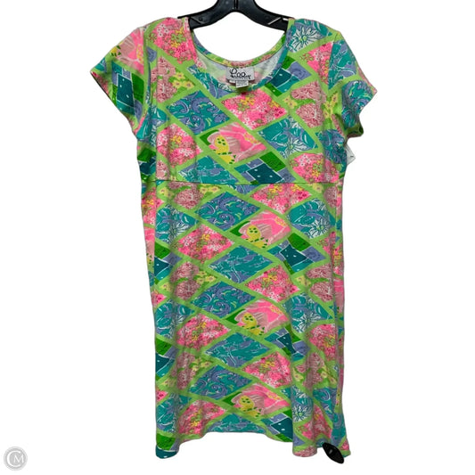 Dress Designer By Lilly Pulitzer In Green & Pink, Size: L