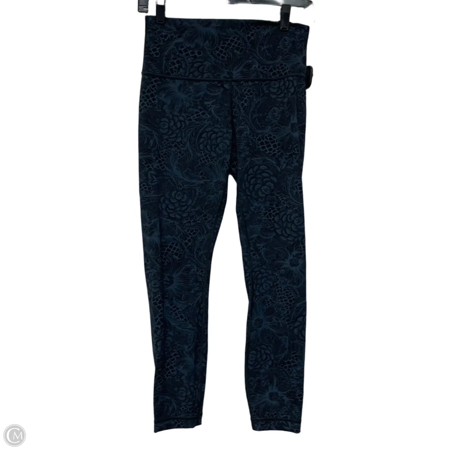 Athletic Leggings By Lululemon In Black & Blue, Size: M