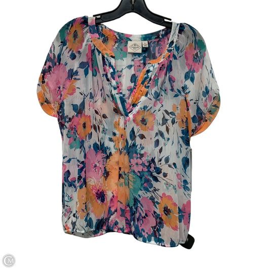 Blouse Short Sleeve By St Johns Bay In Multi-colored, Size: Lp