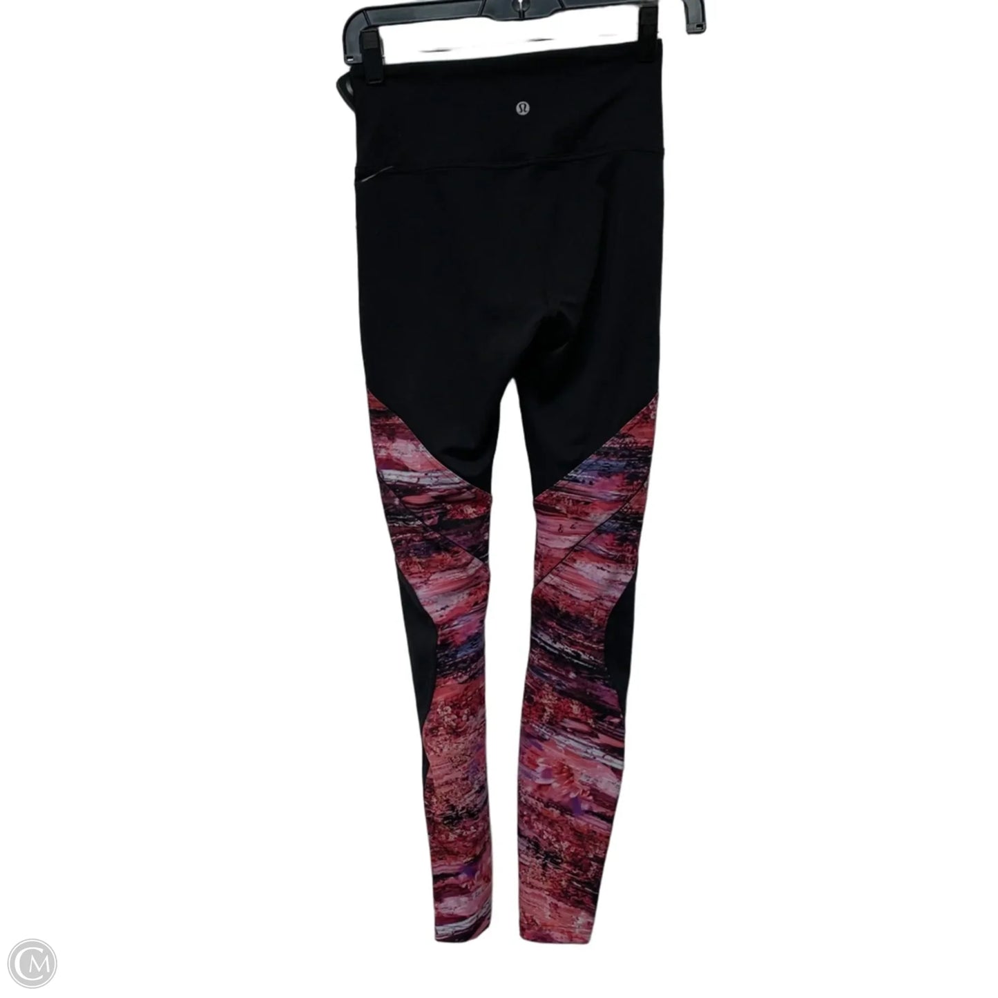 Athletic Leggings By Lululemon In Black & Pink, Size: S