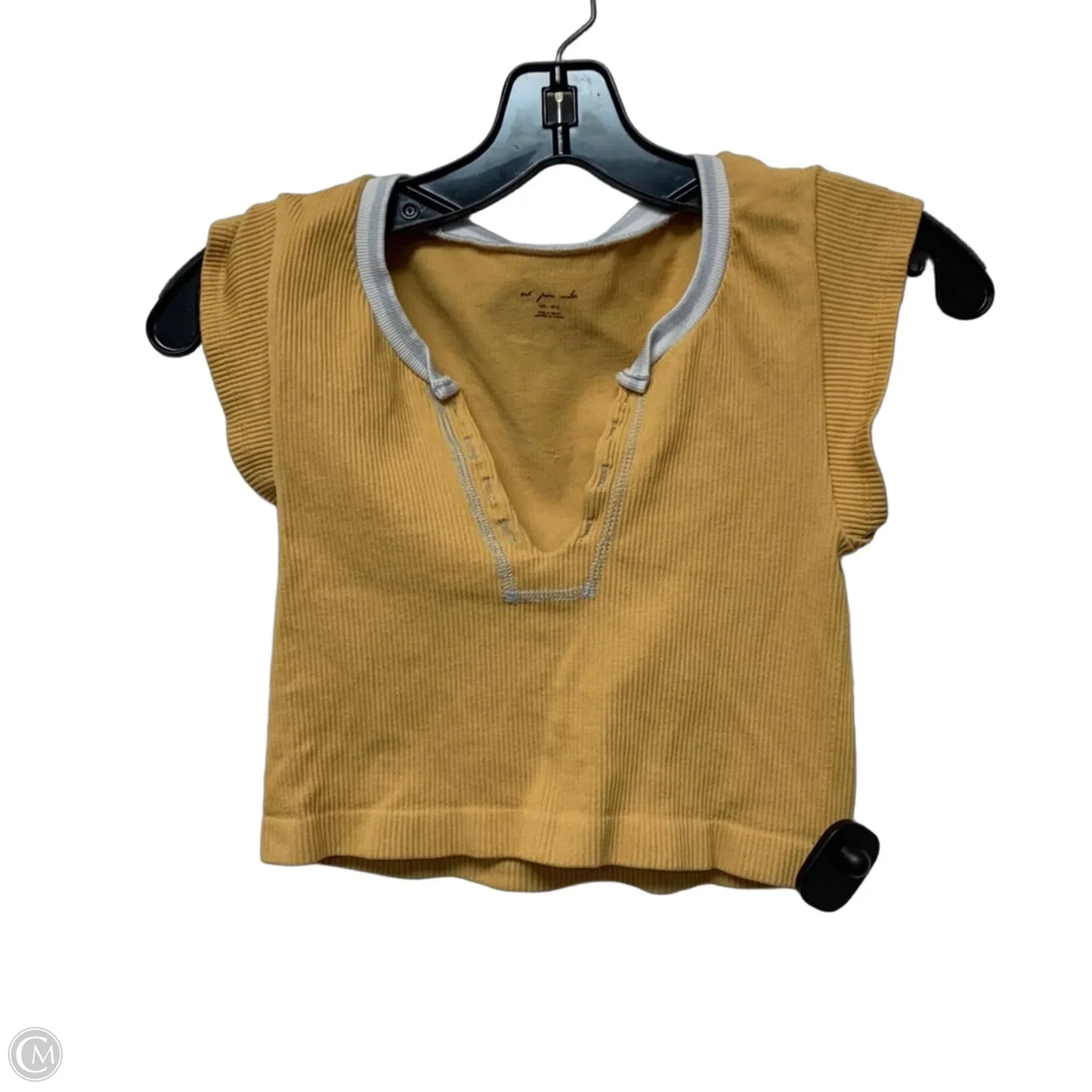 Top Short Sleeve By Out From Under In Yellow, Size: M