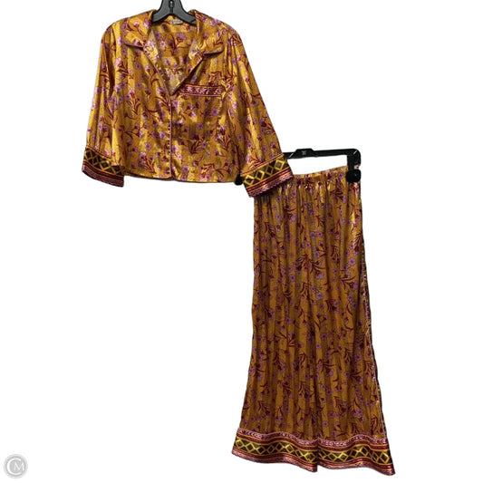 Lounge Set Pants By Free People In Purple & Gold, Size: M