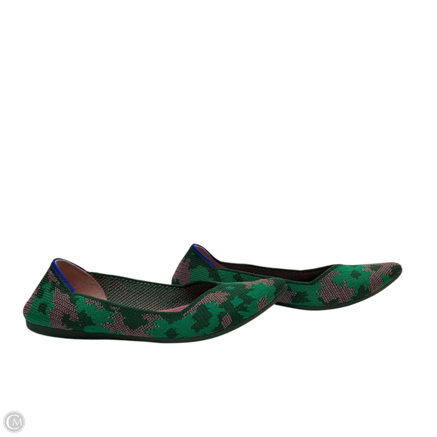 Shoes Flats By Rothys In Green & Pink, Size: 7