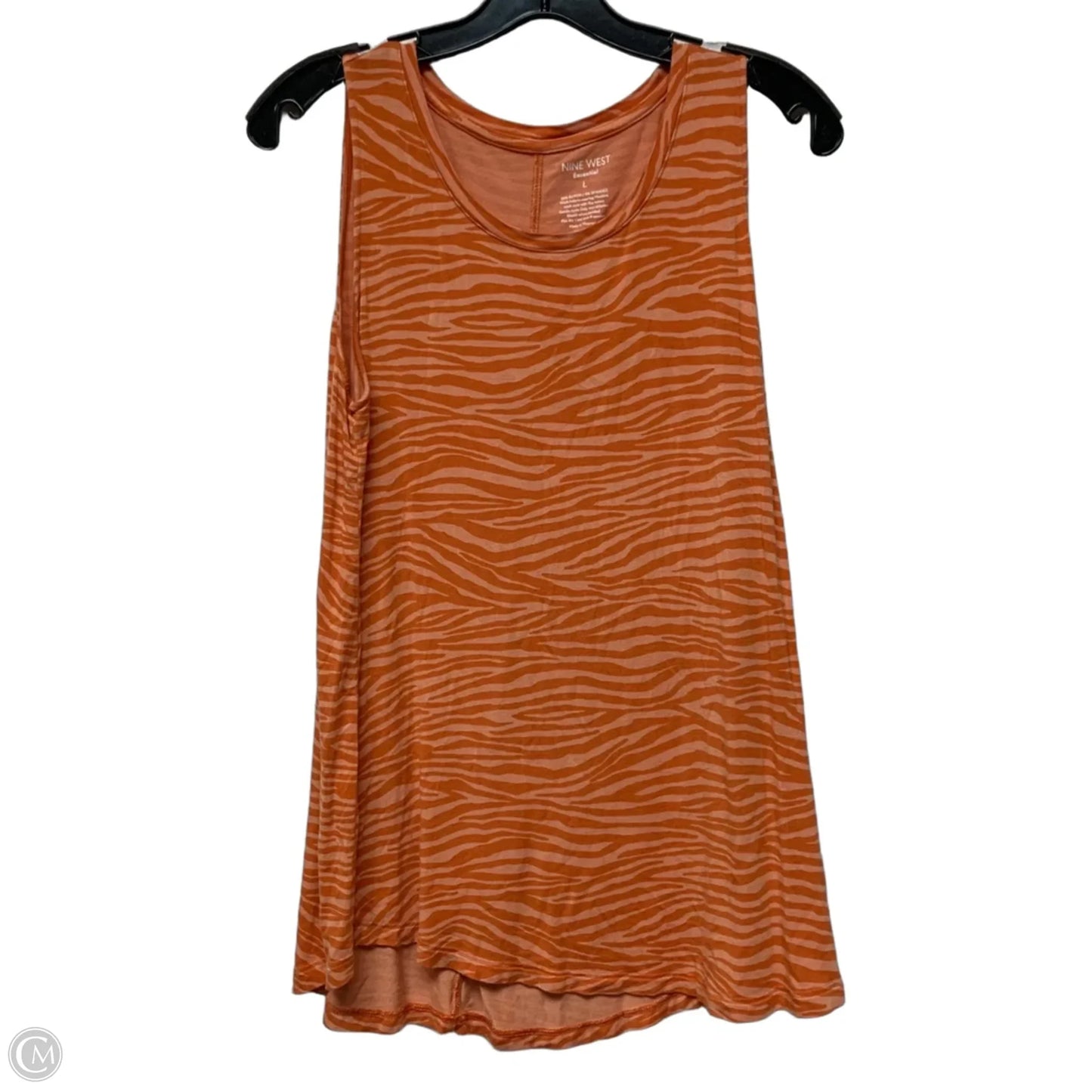 Top Sleeveless By Nine West In Orange, Size: L