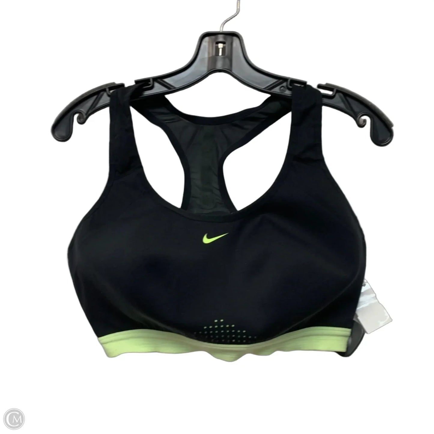Athletic Bra By Nike Apparel In Black & Green, Size: Xl