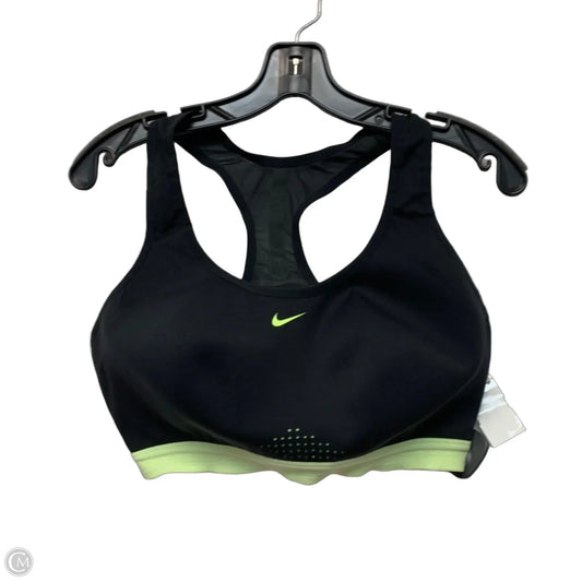 Athletic Bra By Nike Apparel In Black & Green, Size: Xl