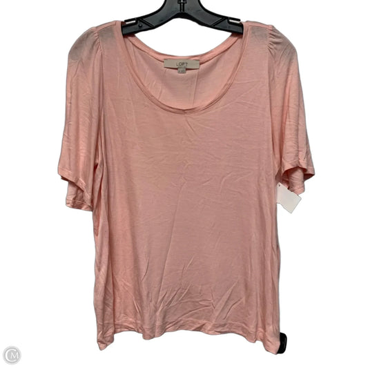 Top Short Sleeve Basic By Loft In Pink, Size: M
