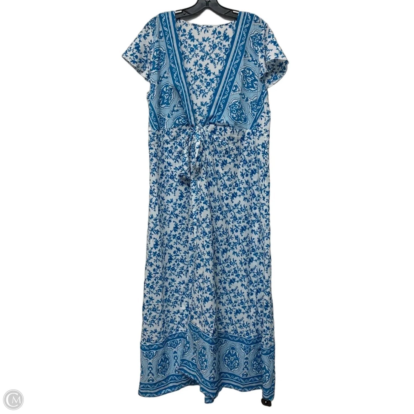 Dress Casual Maxi In Blue & White, Size: Xl