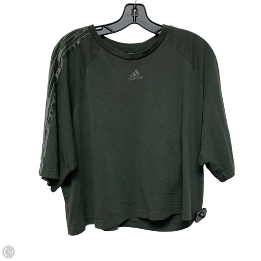 Athletic Top Short Sleeve By Adidas In Green, Size: Xl