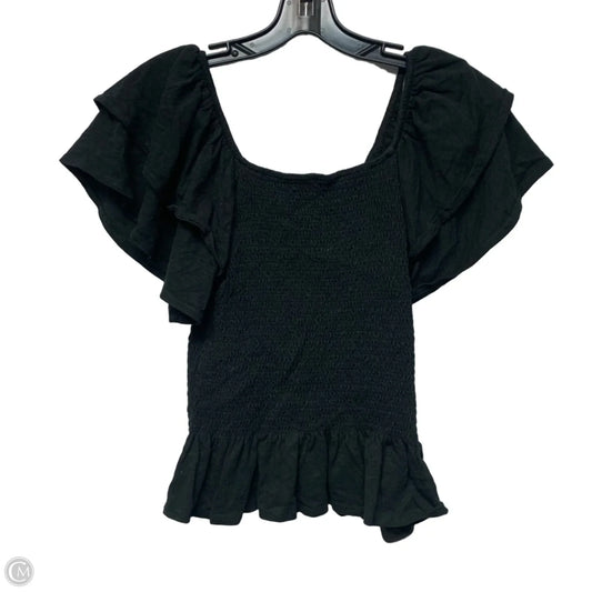 Top Short Sleeve By Nicole Miller In Black, Size: M