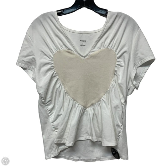 Top Short Sleeve By Maeve In Cream & White, Size: Xl