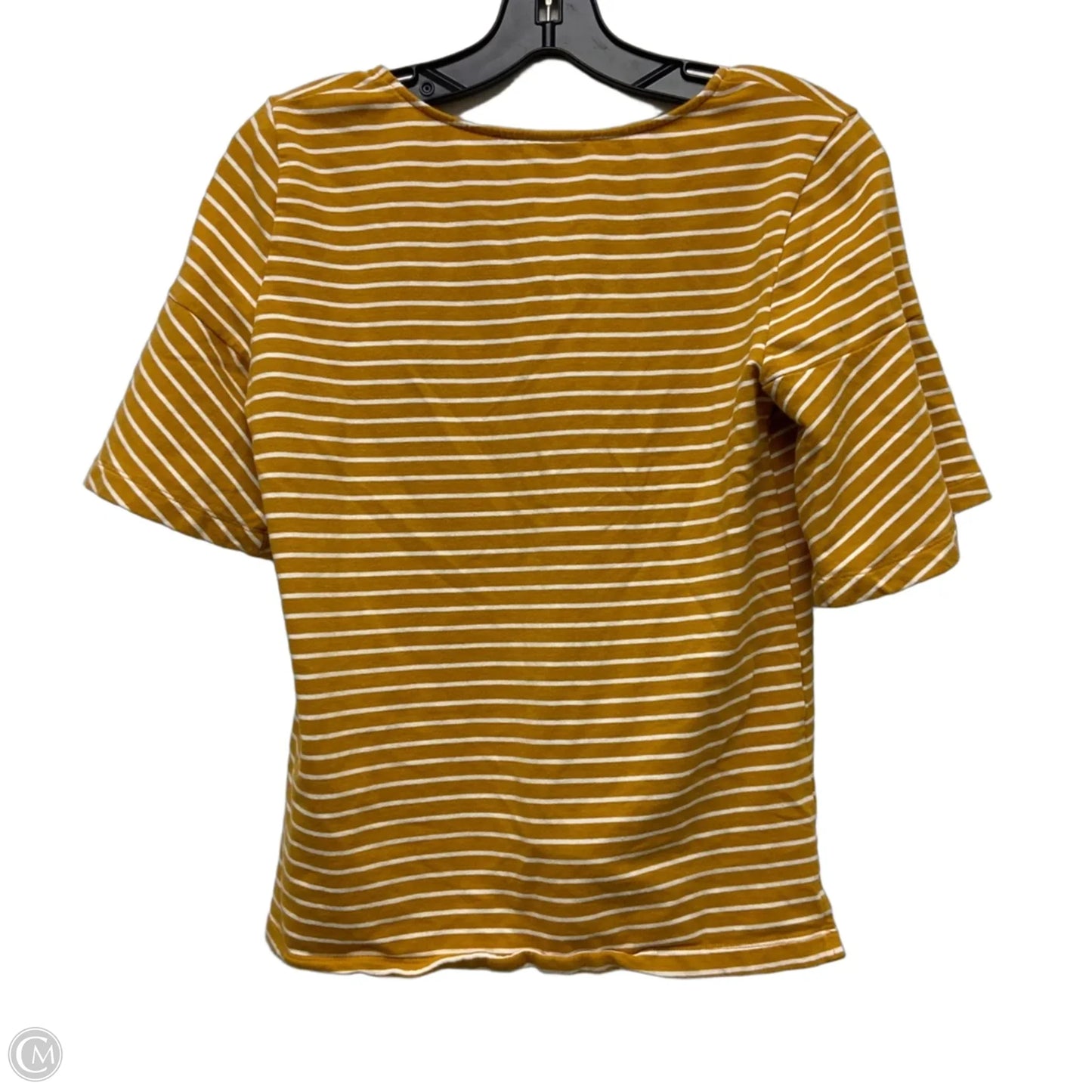 Top Short Sleeve By Sunday In Brooklyn In White & Yellow, Size: S