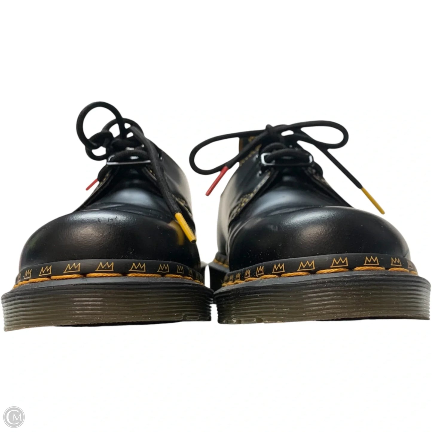 Shoes Designer By Dr Martens In Black & Yellow, Size: 5