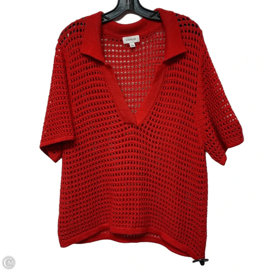 Top Short Sleeve By Evereve In Red, Size: L