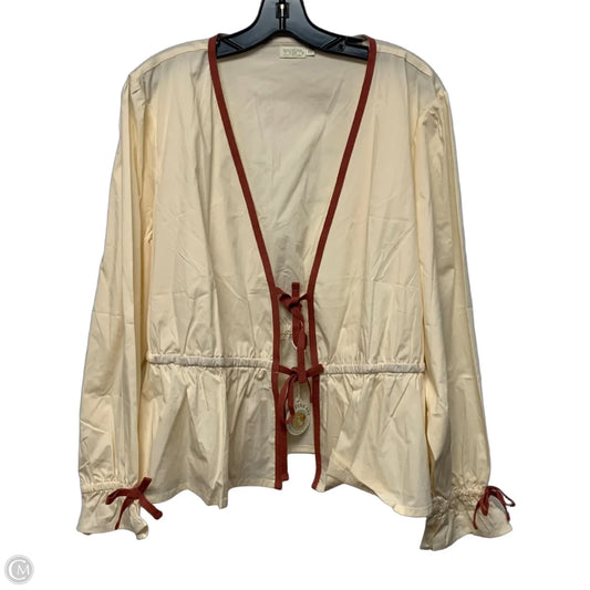 Top Long Sleeve Designer By Spartina In Cream, Size: 1x