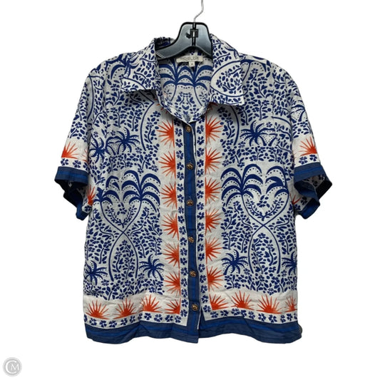 Top Short Sleeve By Rachel Zoe In Blue & Orange, Size: S