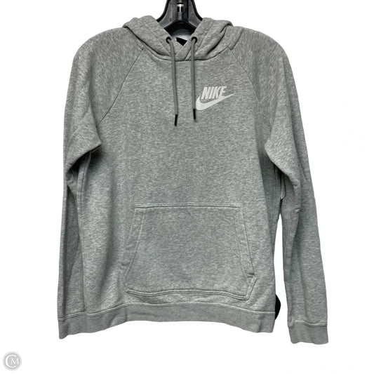 Athletic Sweatshirt Hoodie By Nike In Grey, Size: S
