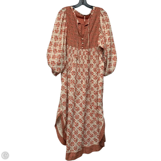 Dress Casual Maxi By Free People In Cream & Orange, Size: S