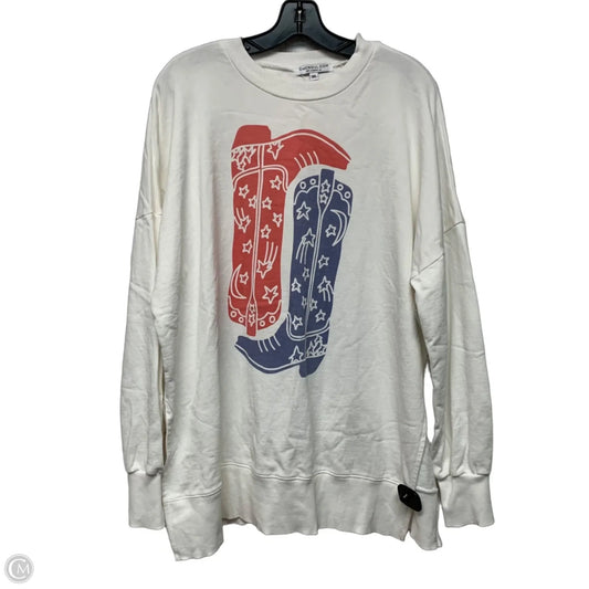 Sweatshirt Crewneck By Chicsoul In Blue & Red & White, Size: 1x