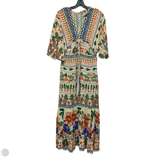Dress Designer By Farm Rio In Cream & Red, Size: S