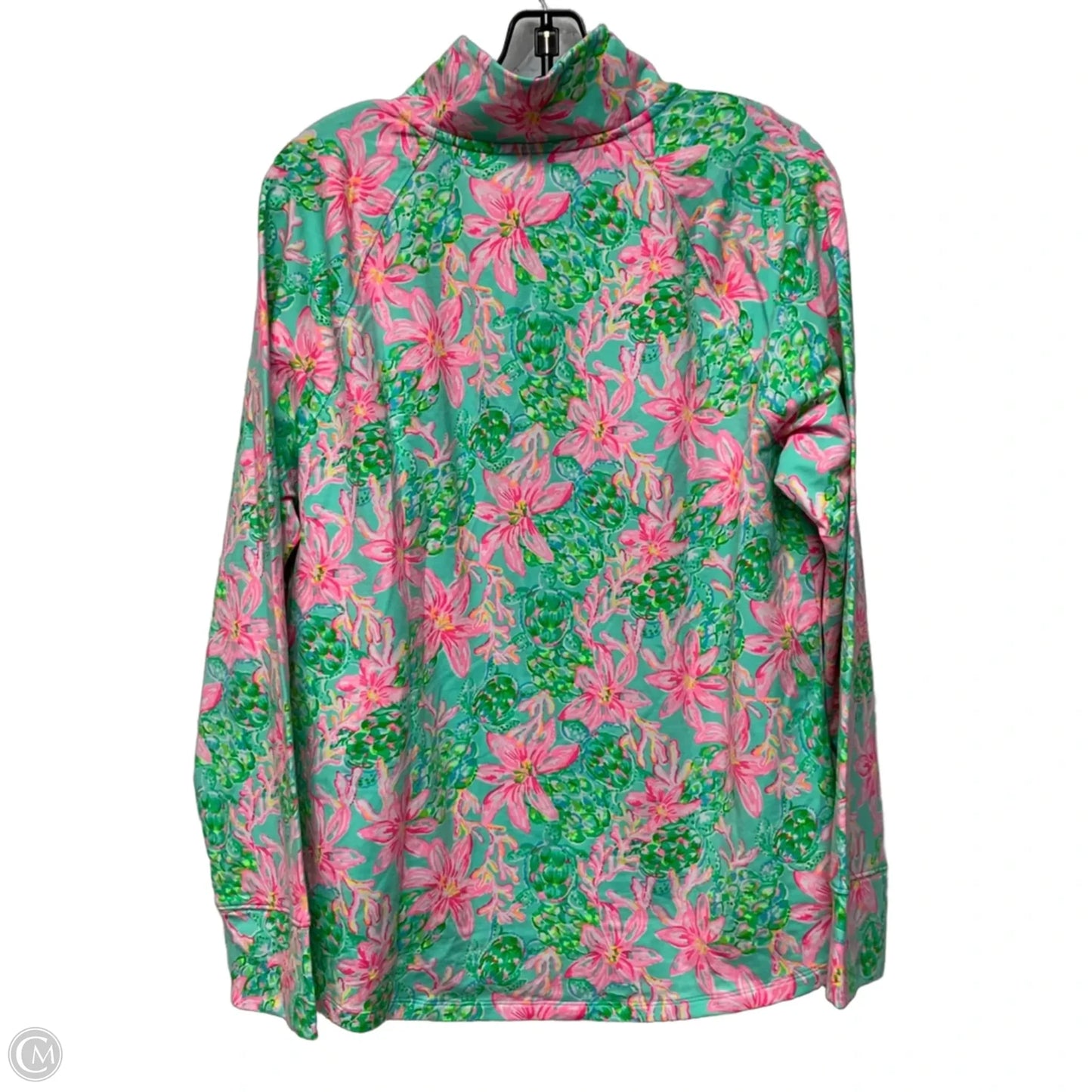 Top Long Sleeve Designer By Lilly Pulitzer In Green & Pink, Size: Xl
