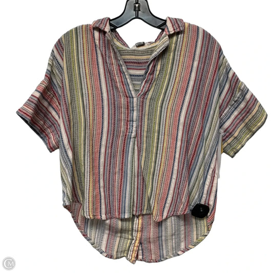 Top Short Sleeve By Pilcro In Striped Pattern, Size: Mp