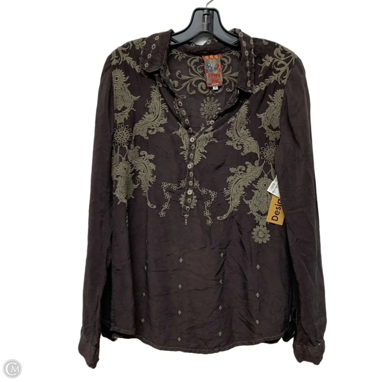 Top Long Sleeve Designer By Johnny Was In Brown, Size: S