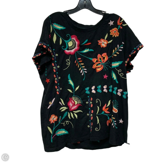 Top Short Sleeve Designer By Johnny Was In Floral Print, Size: 1x