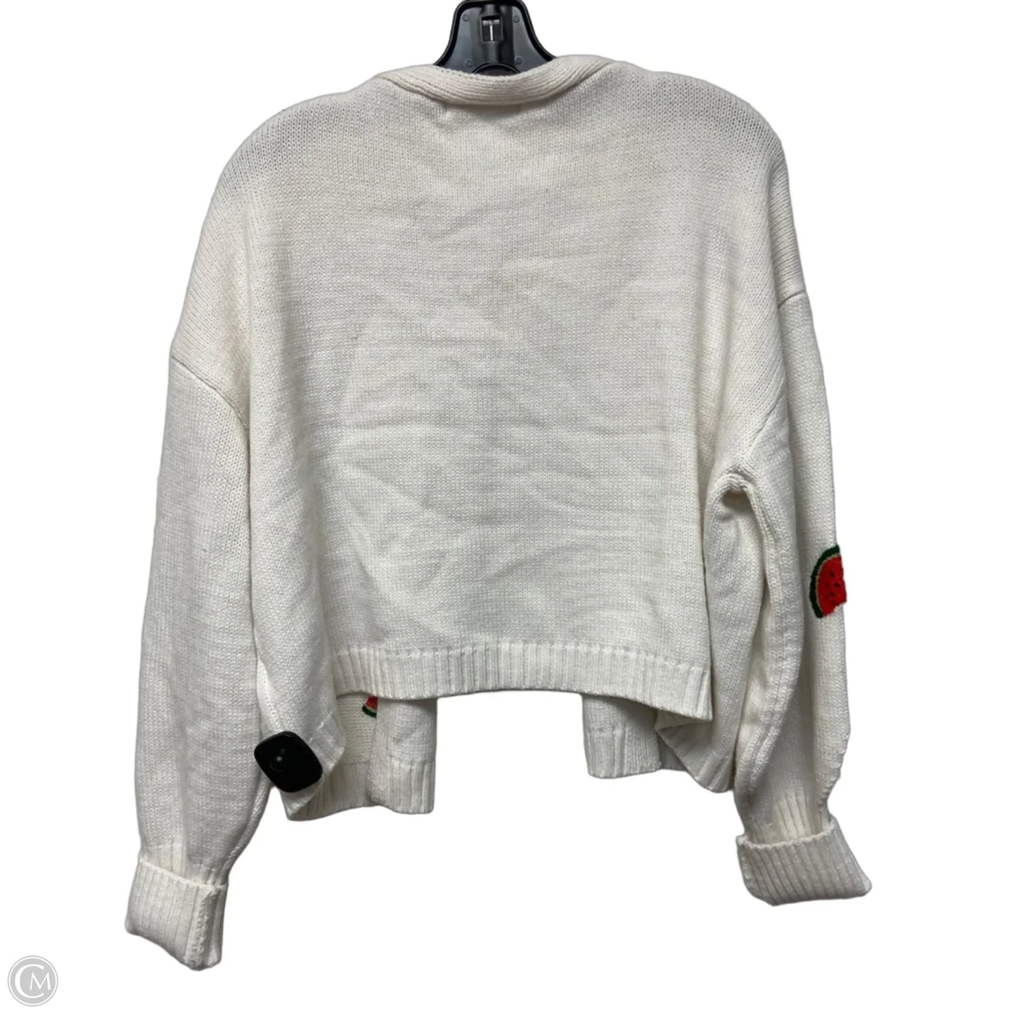 Sweater Cardigan By Moon And Madison In Cream & Red, Size: Xl